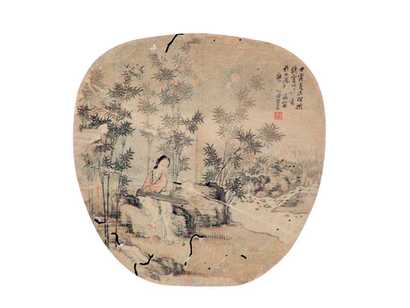 徐宝篆 仕女 圆光扇面